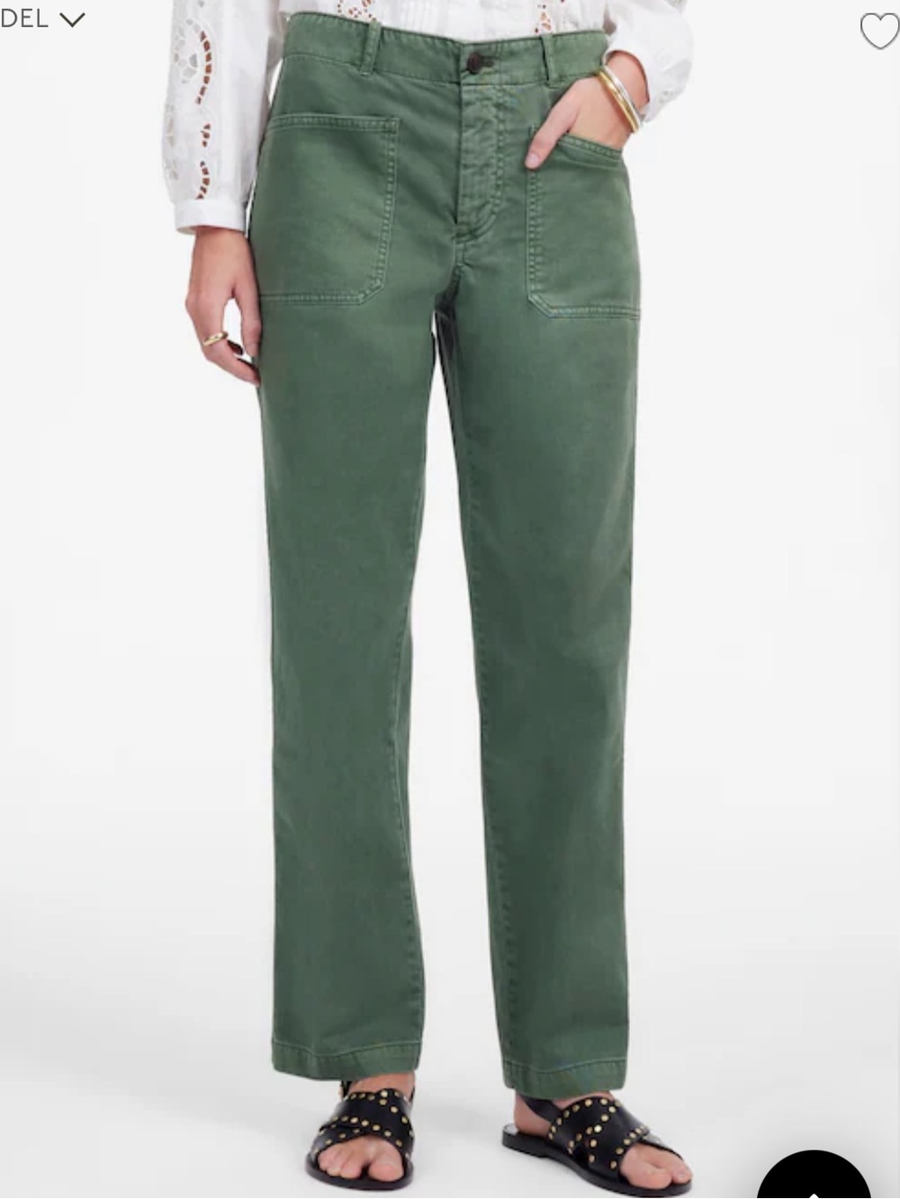 Madewell The Petite taper-leg Utility Pant in garment -dyed twill P2 green